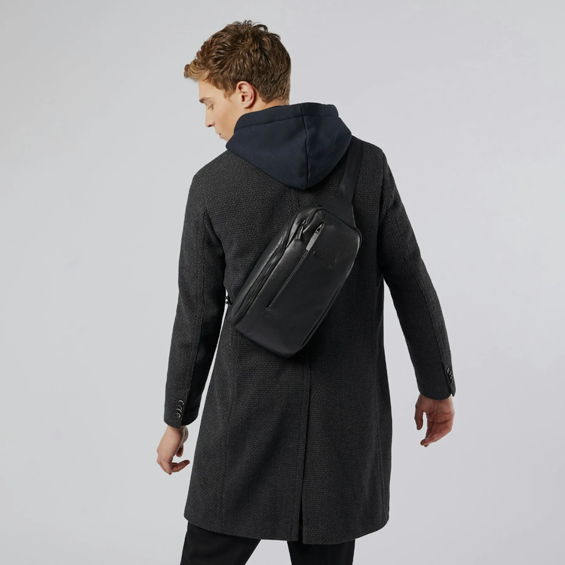 Sac bandoulière monobretelleen cuir | Bleu