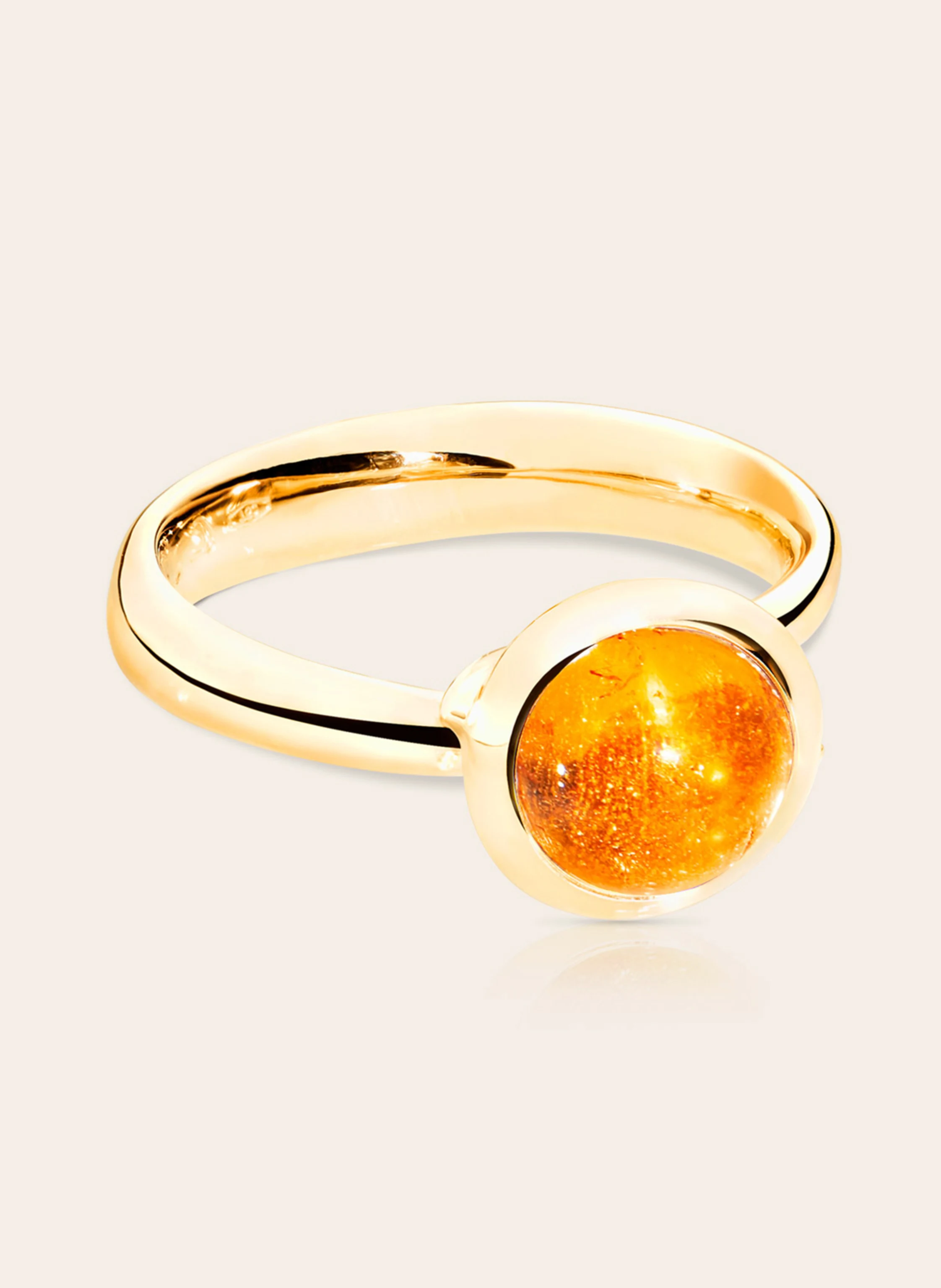 TAMARA COMOLLI Ring RING BOUTON SMALL MANDARIN GARNET aus 18K Gelbgold mit Mandarin Granat
