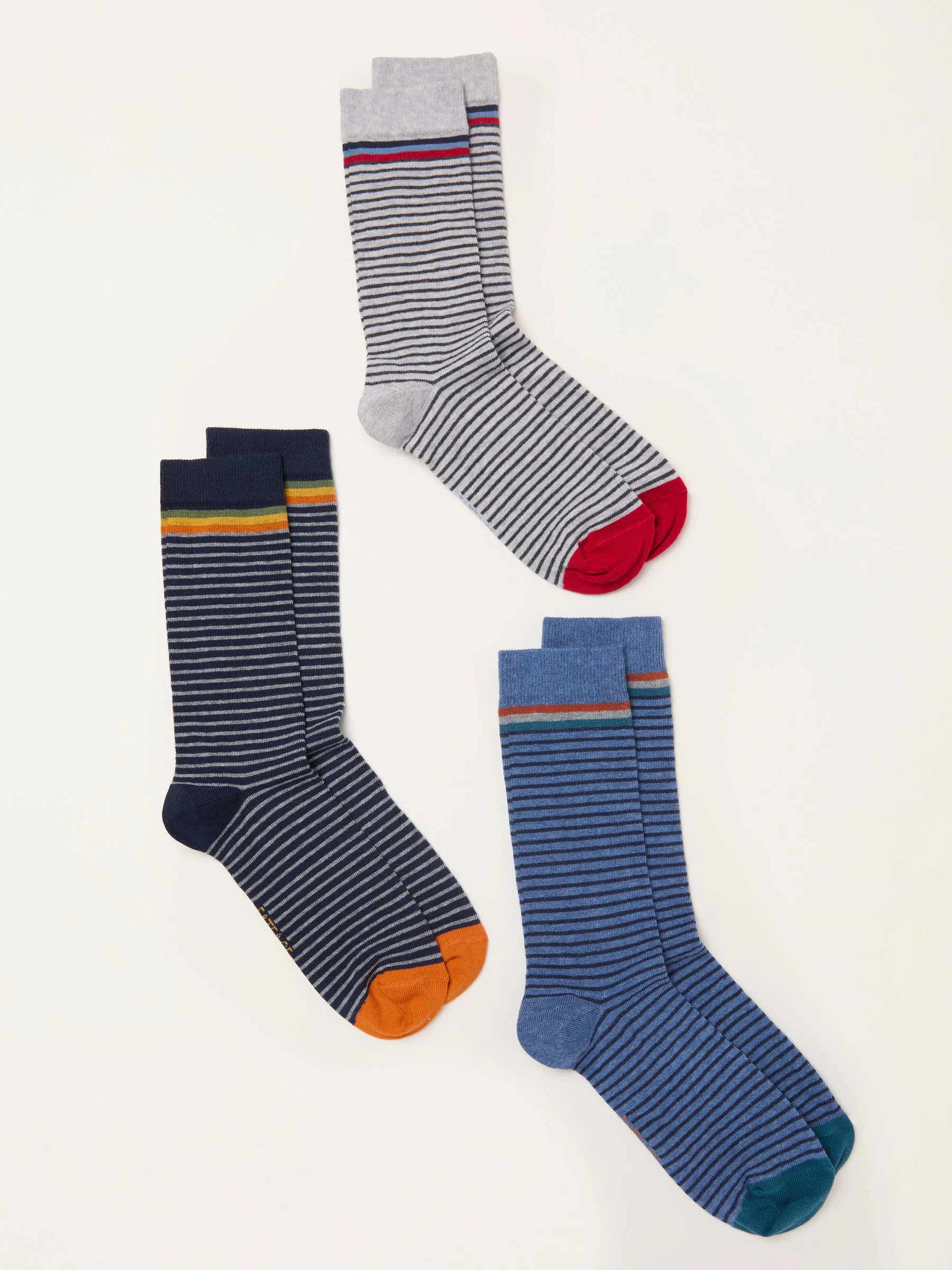 FatFace 3 Pairs of Pop Stripe Socks