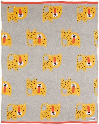 Bizzi Growin Strikketeppe Aio Baby, Leopard