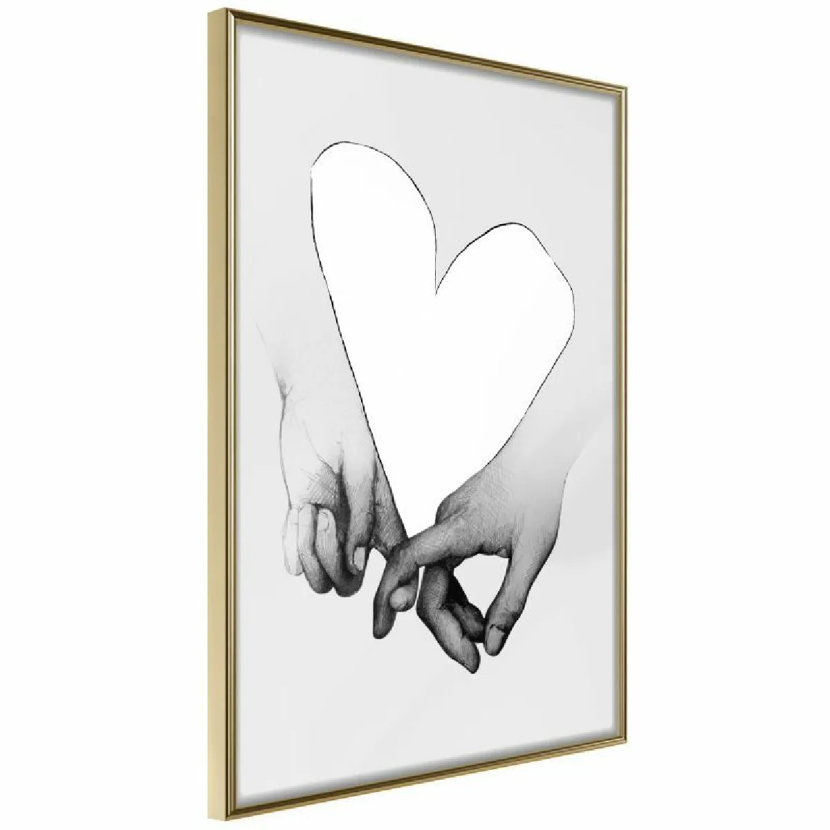 Paris Prix Affiche Couple In Love 30 x 45 cm - Or