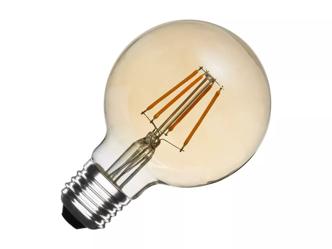 Ampoule LED Filament E27 6W 600 lm Dimmable G80 Gold No Flicker 2700K Blanc chaud