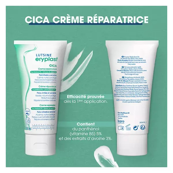 Lutsine Eryplast Cica Creme Reparador Vegano 100ml