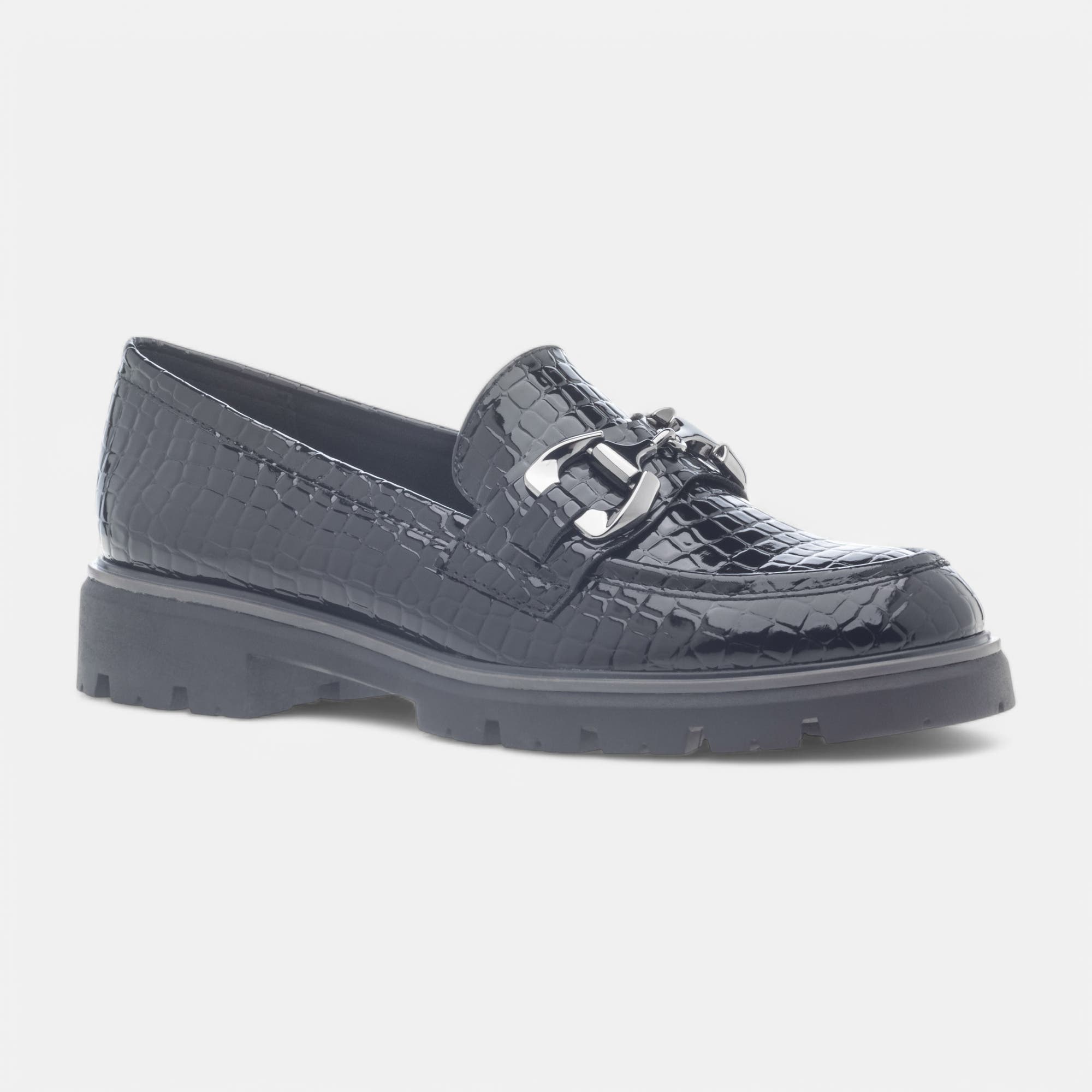 Mocassins Femme noir vernis