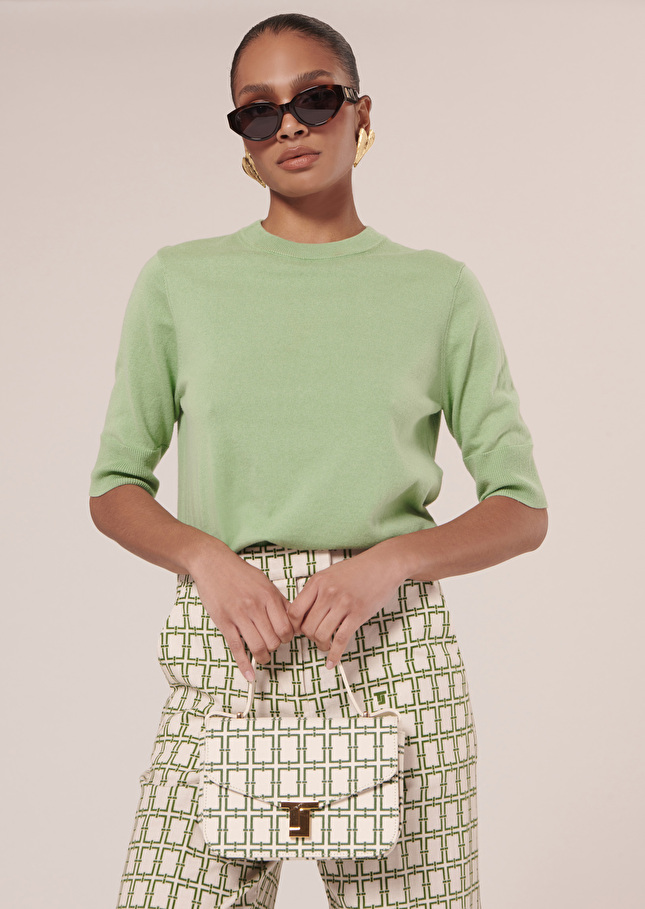 Pull Paolinevert en laine et coton