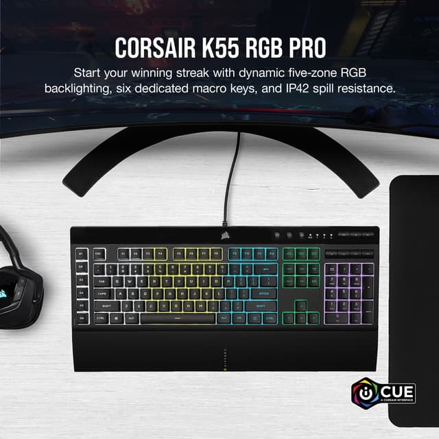 Corsair K55 RGB PRO gaming tastatur (nordisk layout)