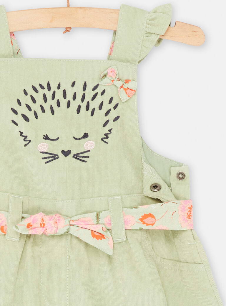 Combinaison courte verte bébé fille