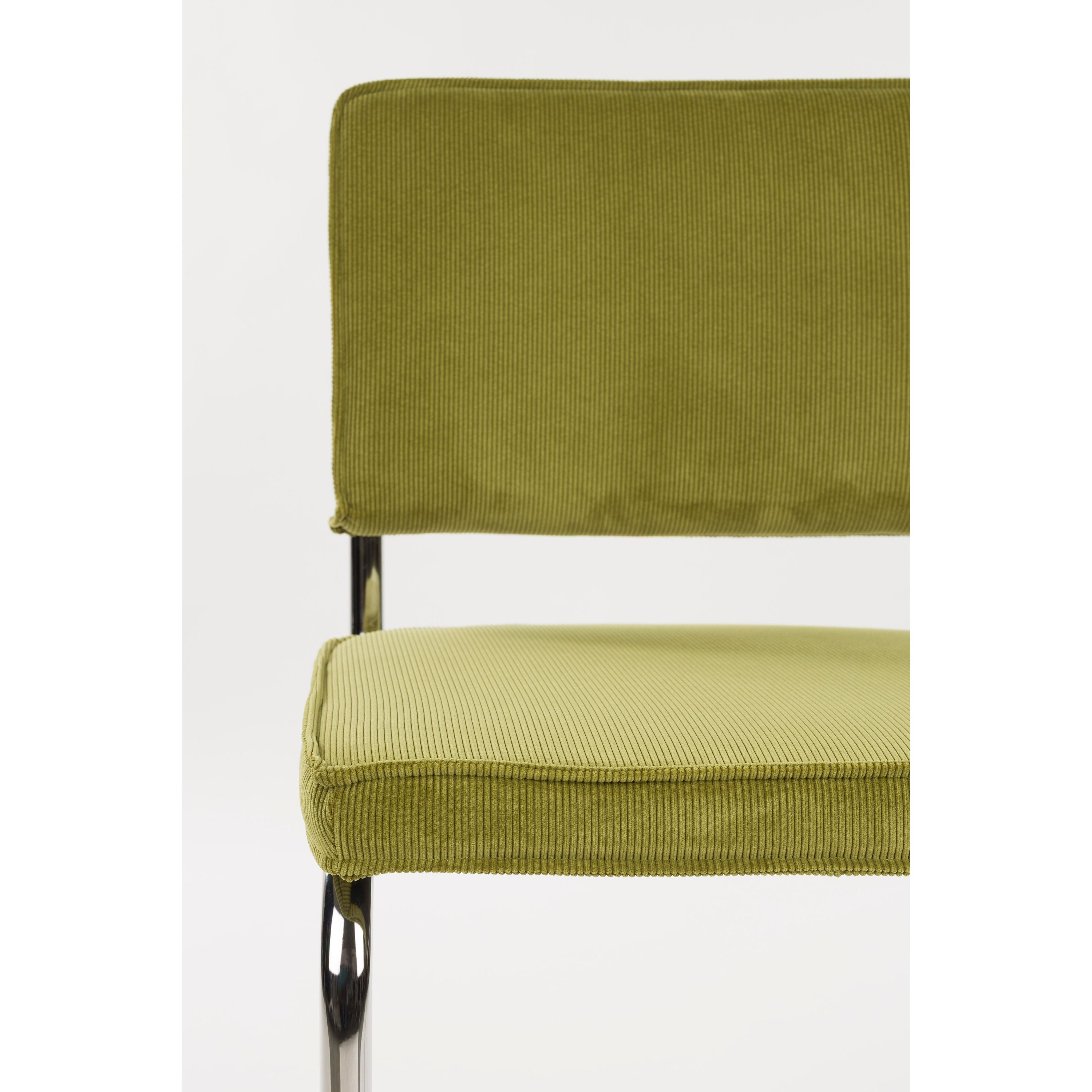 Zuiver Ridge Rib Kink Eetkamerstoelen  Groen - Set van 2
