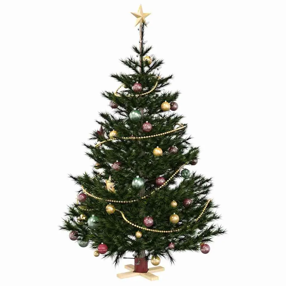 vidaXL - Kerstboomstandaard 50x50x16 cm - Rood - Massief grenenhout