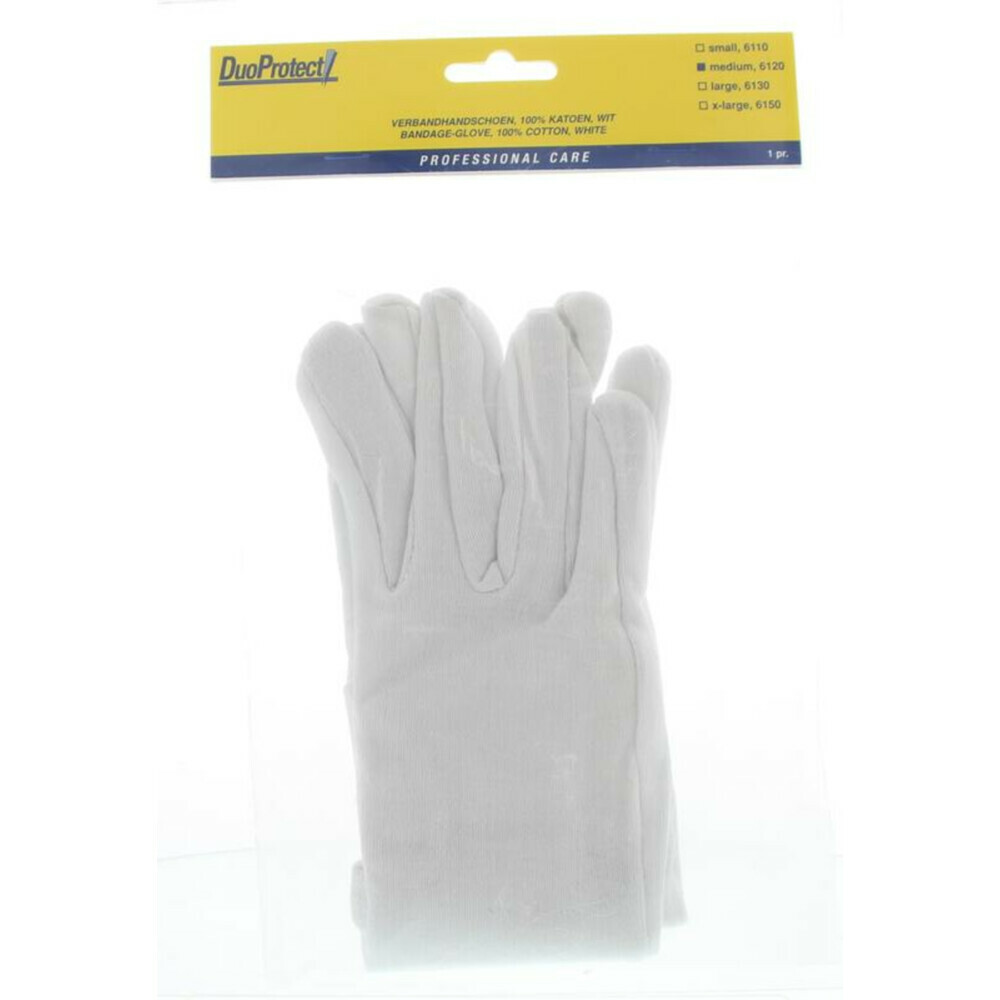 2x Duoprotect Handschoenen Katoen Medium1 paar