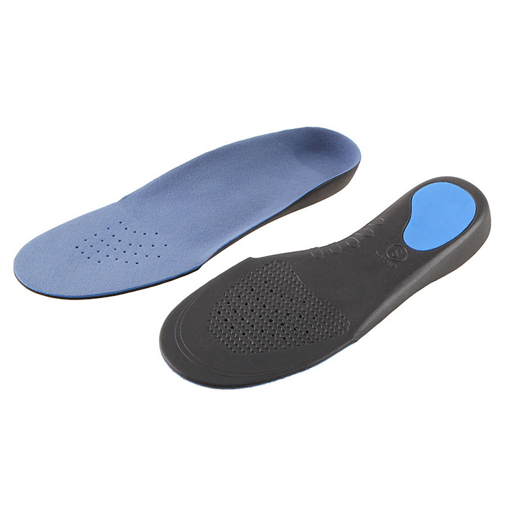 (1 Paar) Gr. 42-44 Schuhsohlen Einlegesohlen Fuss Stütze mit Wölbung - Blau / Schwarz