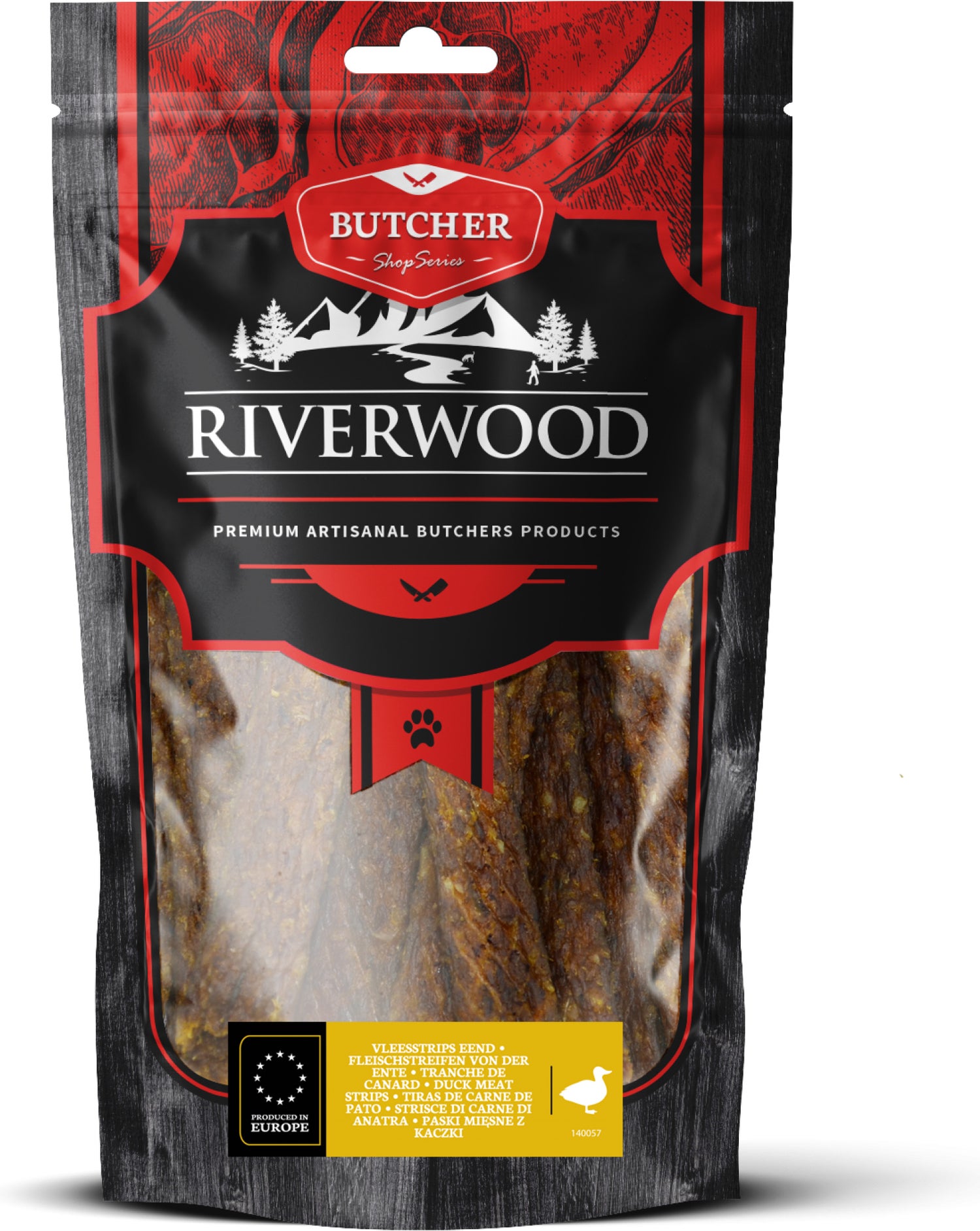 Riverwood natuurlijke snack Butcher vleesstrip gevogelte 150 gram