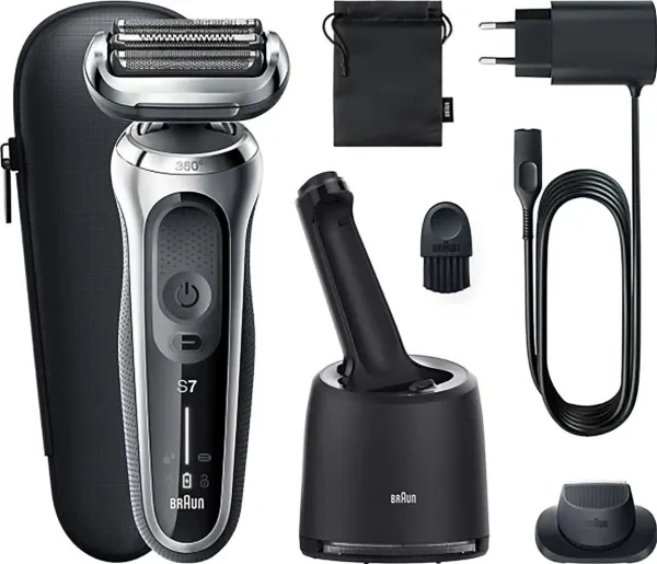 Braun Series 7 71-S7200cc, Folie shaver, Sort, Sølv, Knapper, Batteri, Lithium-Ion (Li-Ion), 50 min.