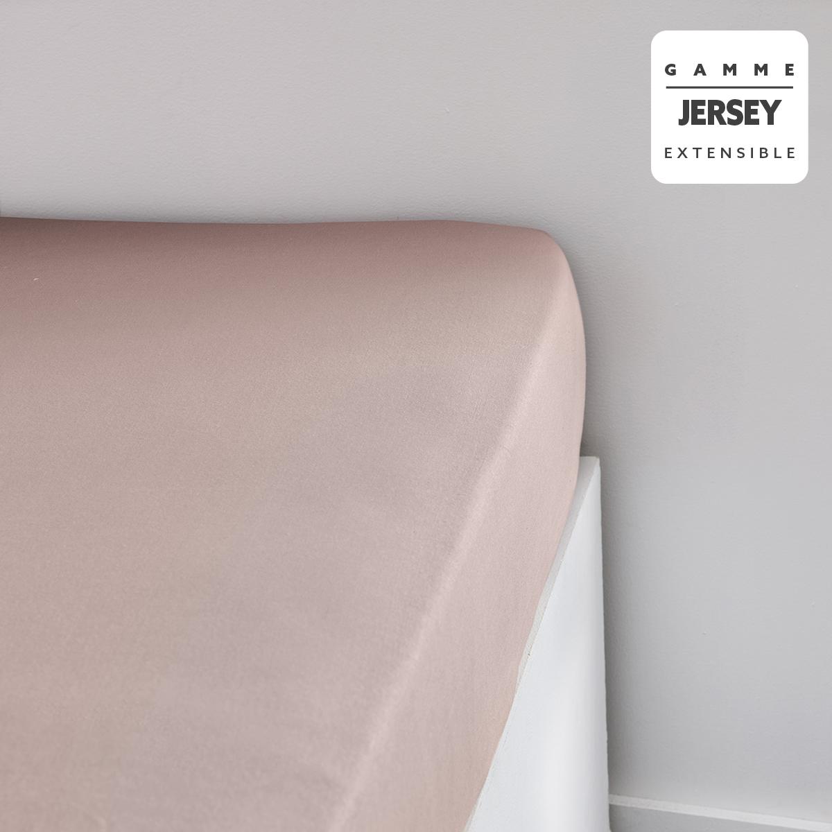 DRAP HOUSSE JERSEY 160X200CM ROSE