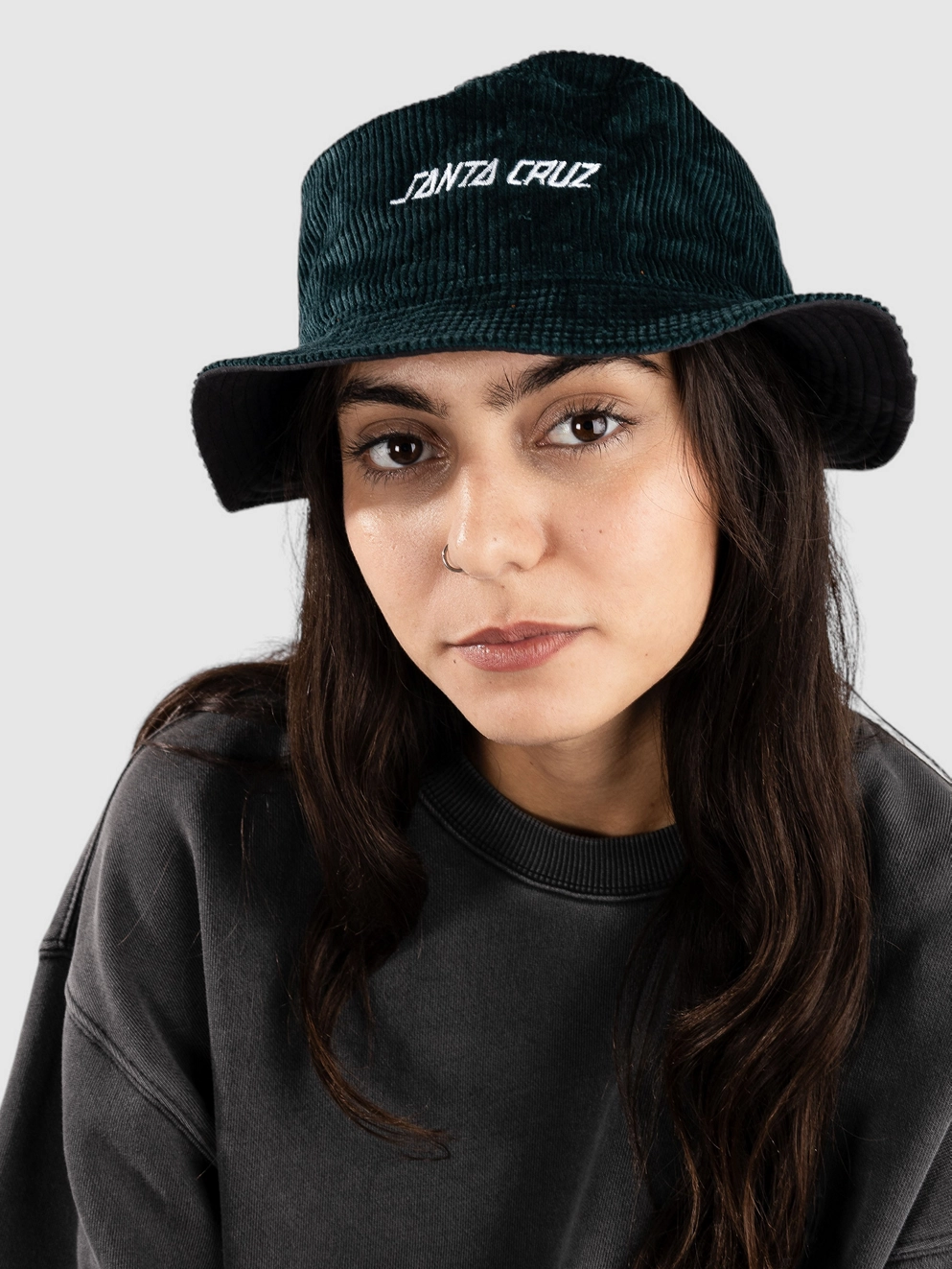 Santa Cruz Strip Reversible Bucket Hat black/emerald