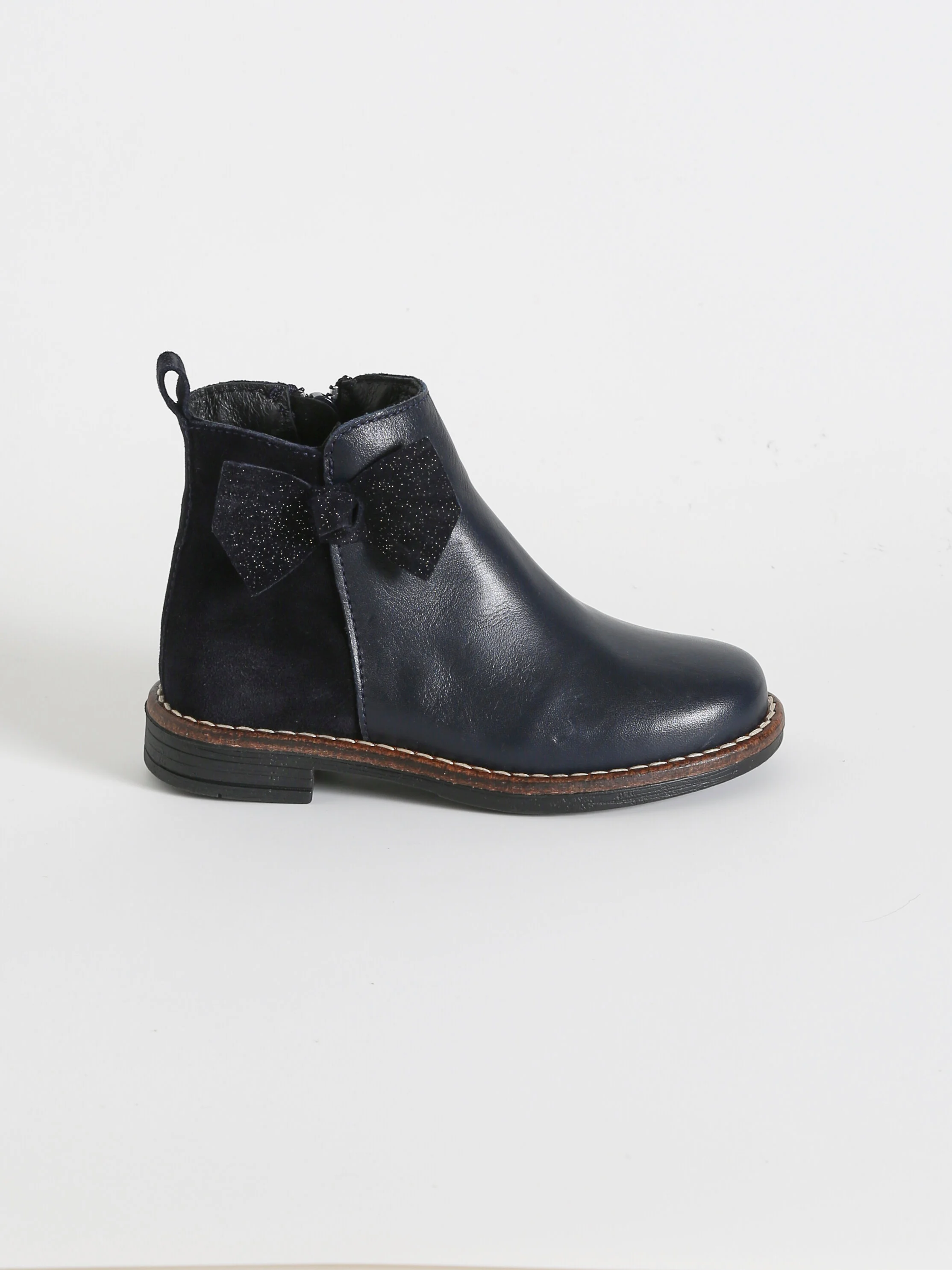 Boots noeud en cuir | Bleu