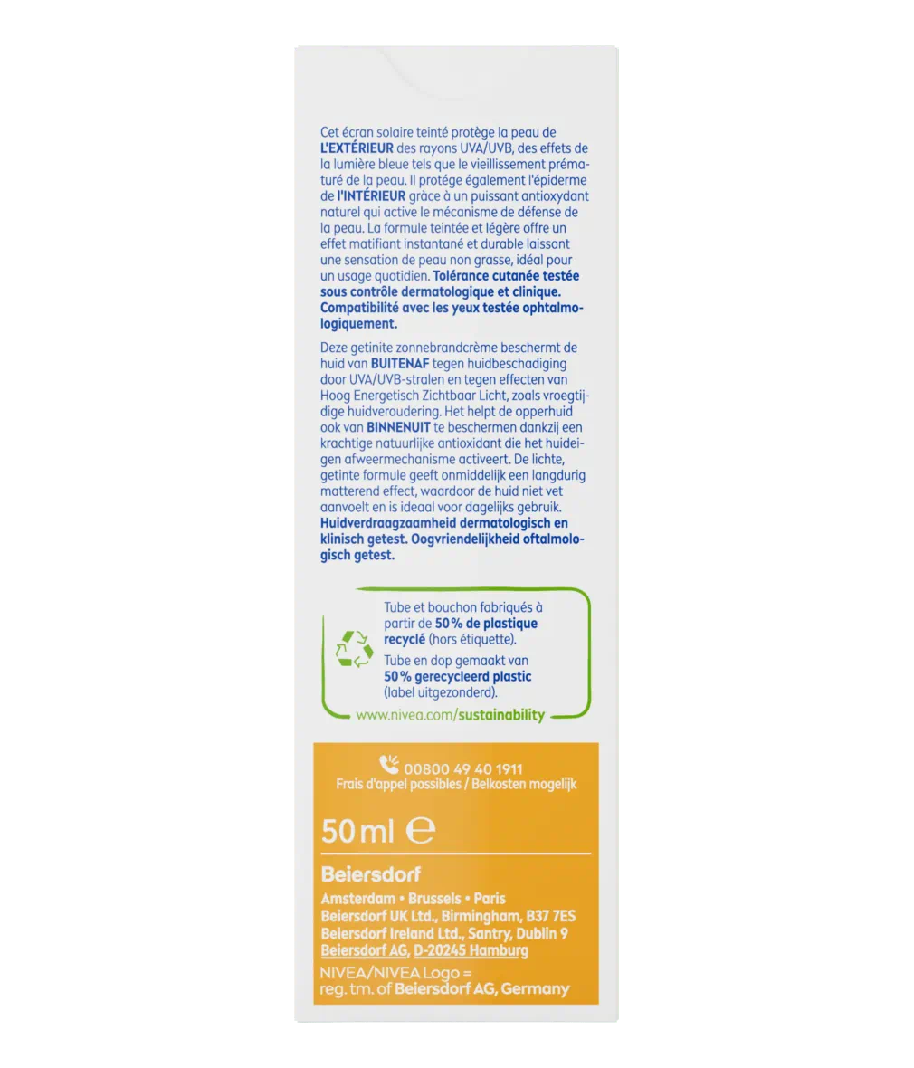 CRÈME UV VISAGE ANTI-BRILLANCE TEINTÉE FPS 50