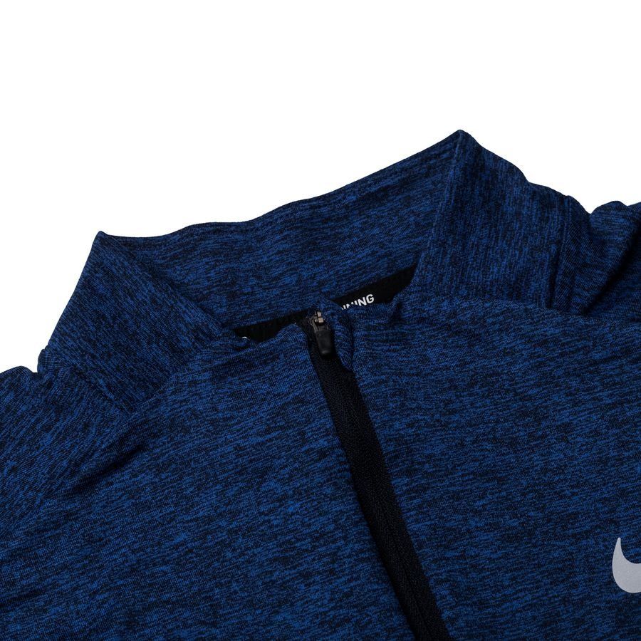 Nike Haut Running 1/2 Zip Dri-FIT Element - Bleu Foncé/Argenté