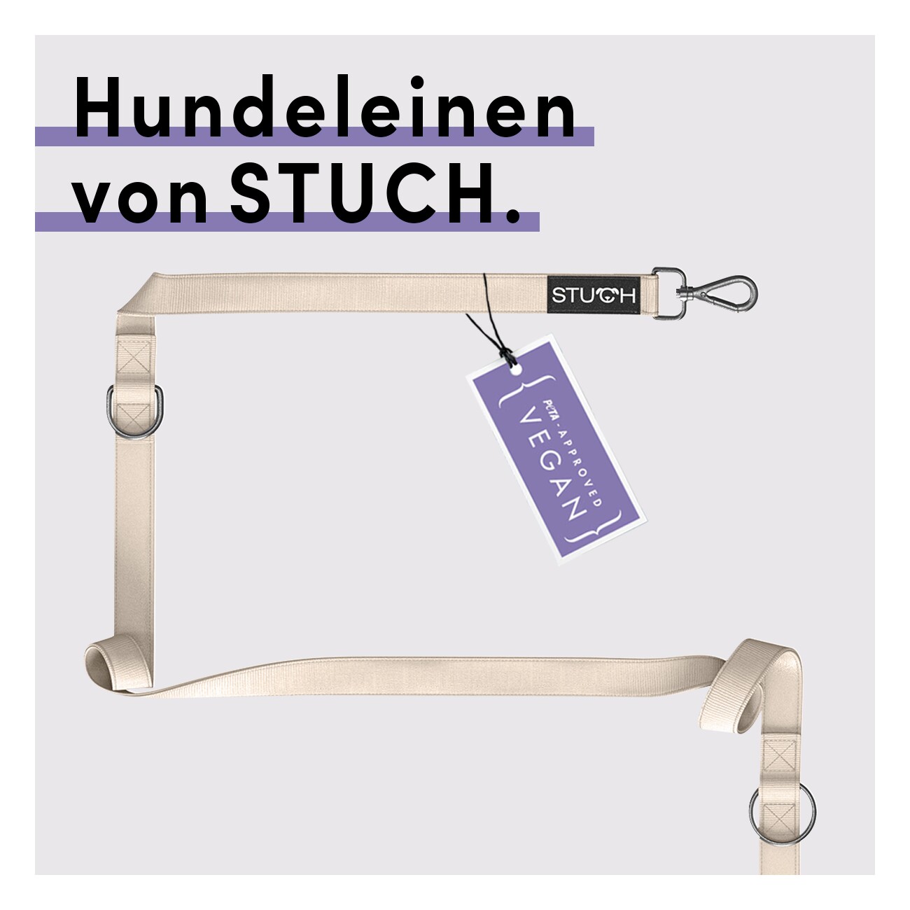 STUCH Hundeleine Führleine Beige S