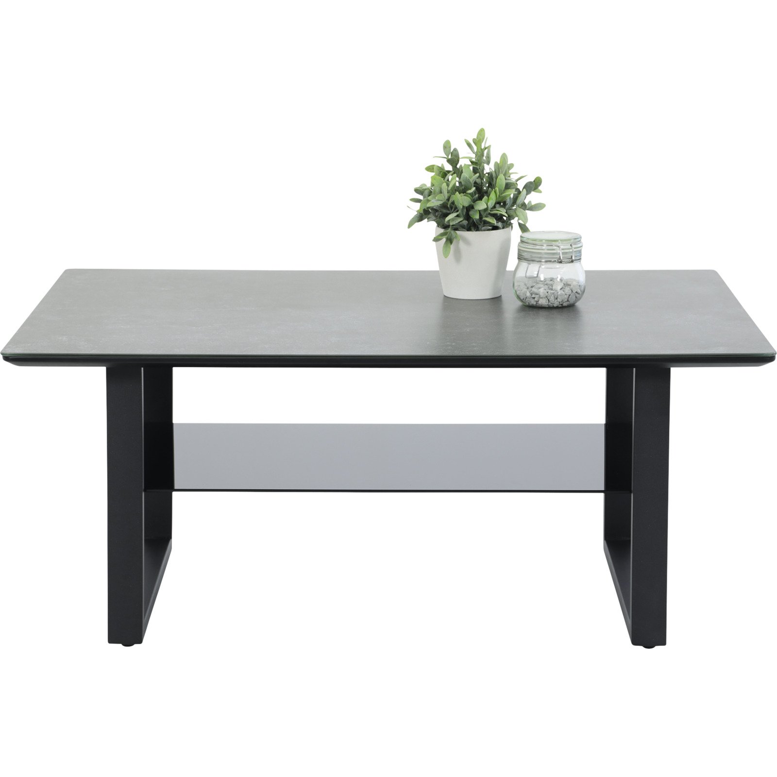 Salontisch Arne Keramik-Optik schwarz 105 x 45 x 69 cm