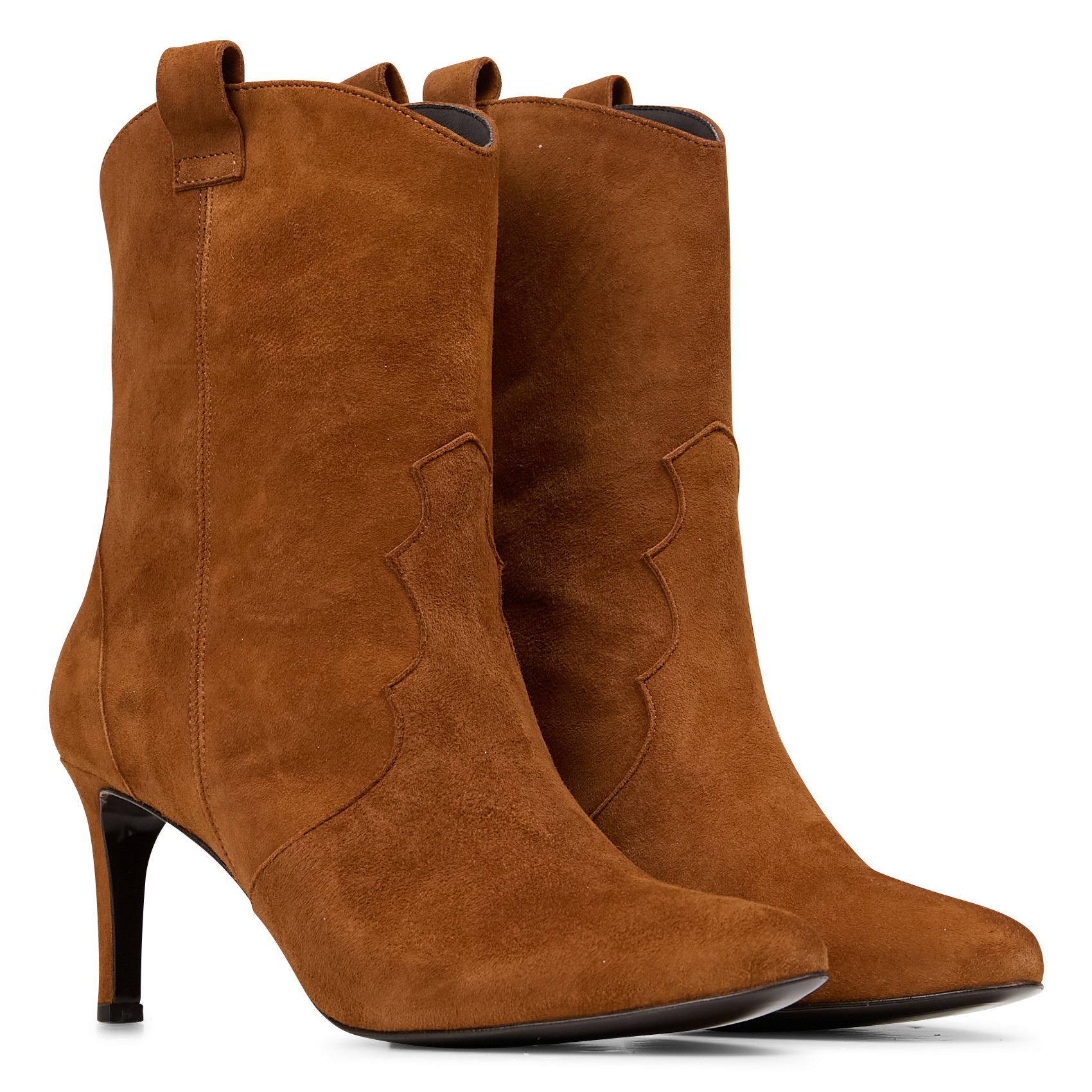 CALA - Bottines à talon en cuir | Marron