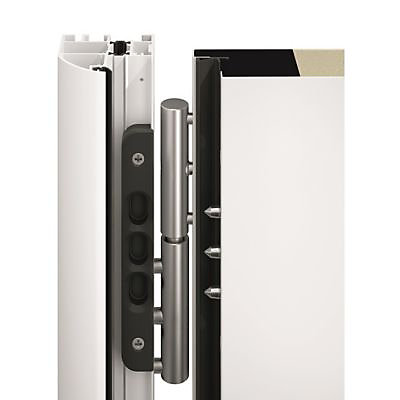 Porte d'entrée acier Inserts carrés blanc trafic 90 x h.215 cm poussant gauche