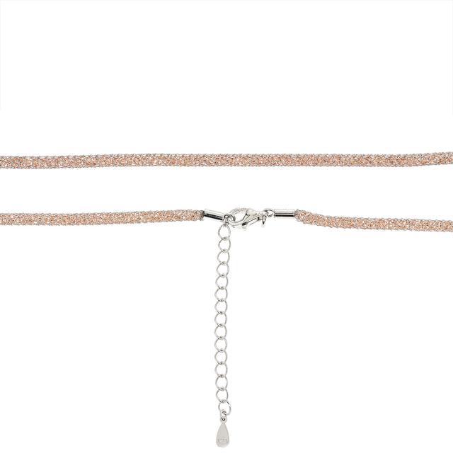 Mesh-Collier & Gleiter, Muschelkernperle, Zirkonia, ca. 48 cm