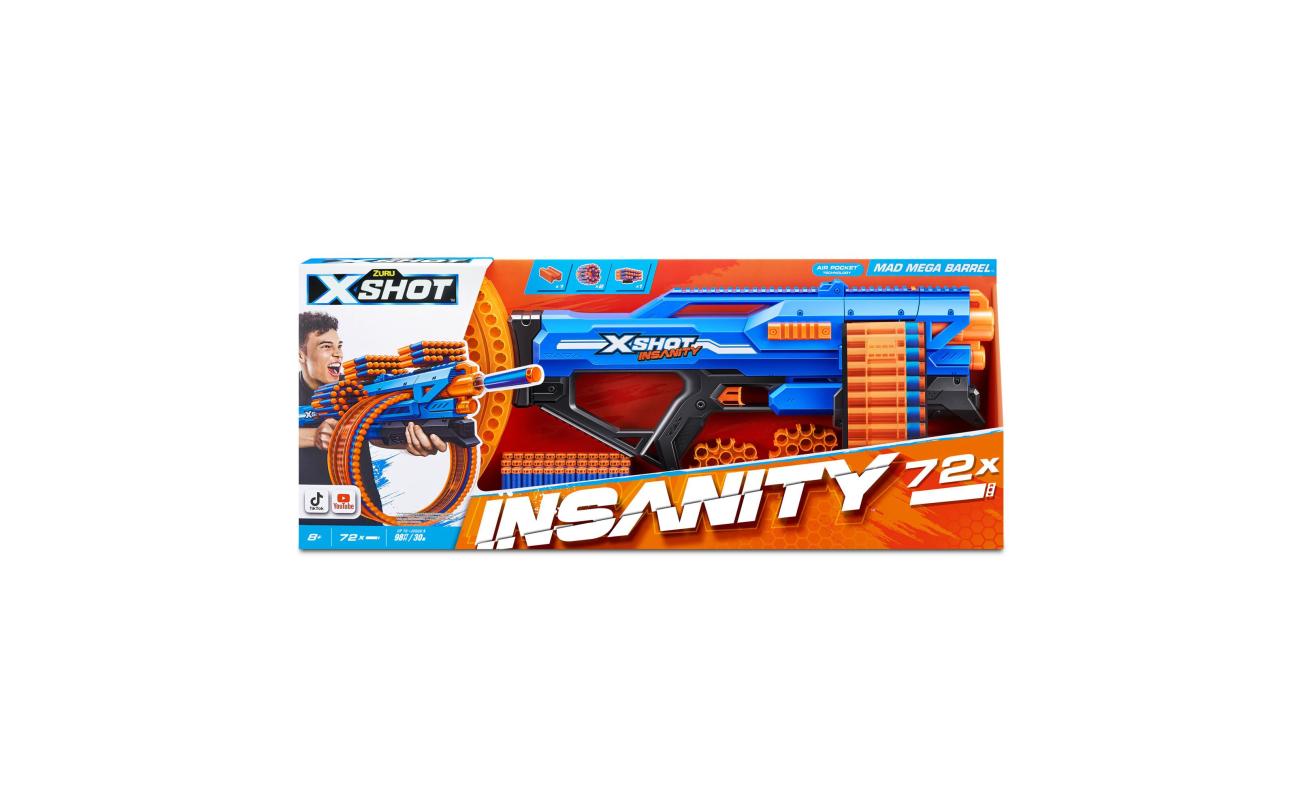 X-shot Insanity Mad Mega Barrel met 72 darts