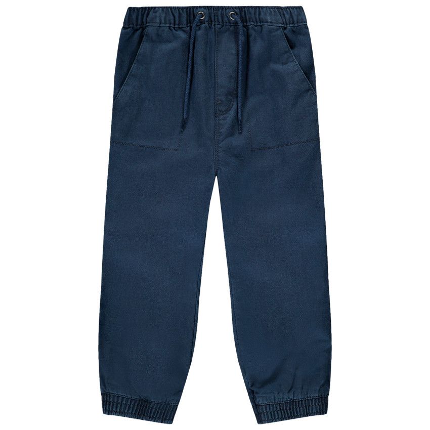 Pantalon en toile à taille élastiquée pour bébé garçon - Bleu marine