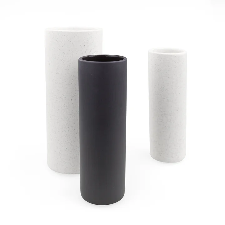 Nuuck - Lige Keramik Vase Ø 8,5 x H 23 cm, speckled white