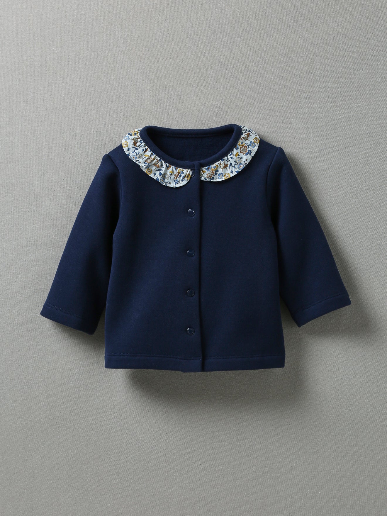 Cardigan Bébé col en tissu Liberty
