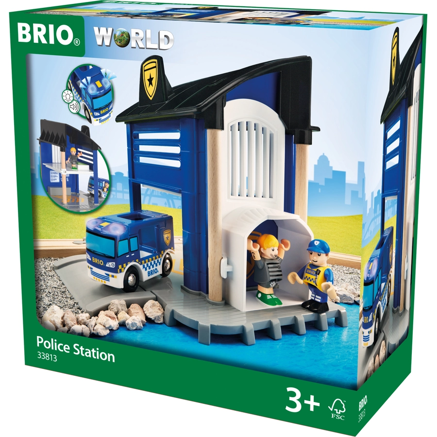 BRIO® WORLD Polizeistation mit Einsatzfahrzeug 33813