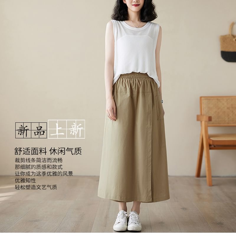 Taragon - Effen rok met hoge taille