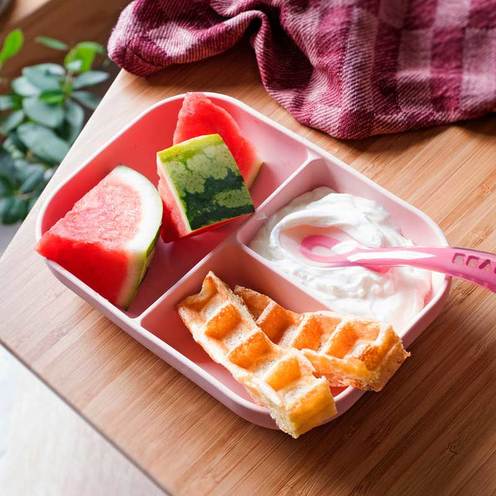 Set repas silicone compartimenté Pink - BEABA