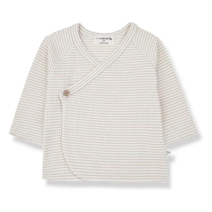 1+ in the family T-shirt Idara Rayé | Rose pâle