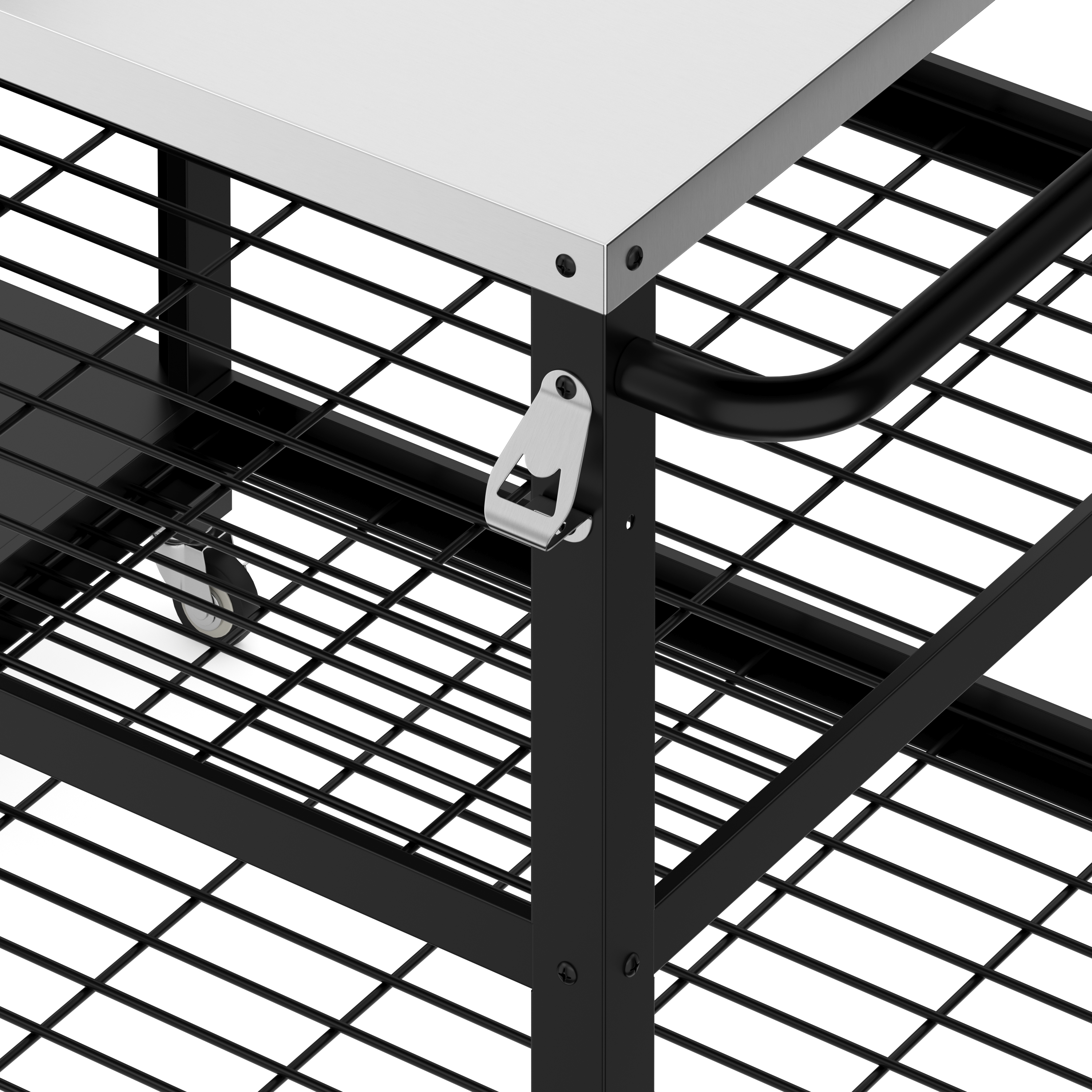 Grill Beistelltisch 135 x 70 x 107 cm schwarz