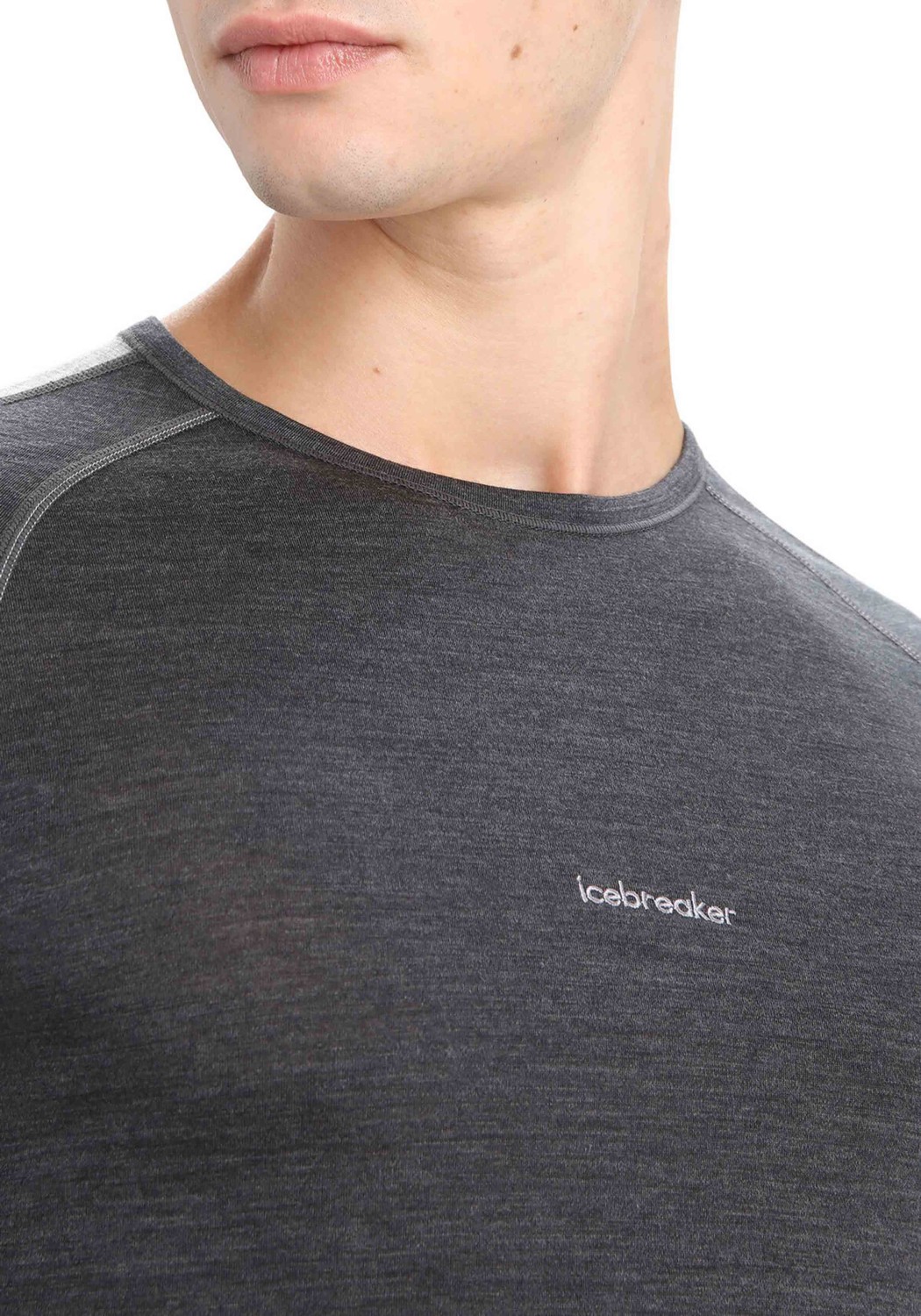 Icebreaker Herren-T-Shirt ZoneKnit™ SS Crewe Jet Heather/Black