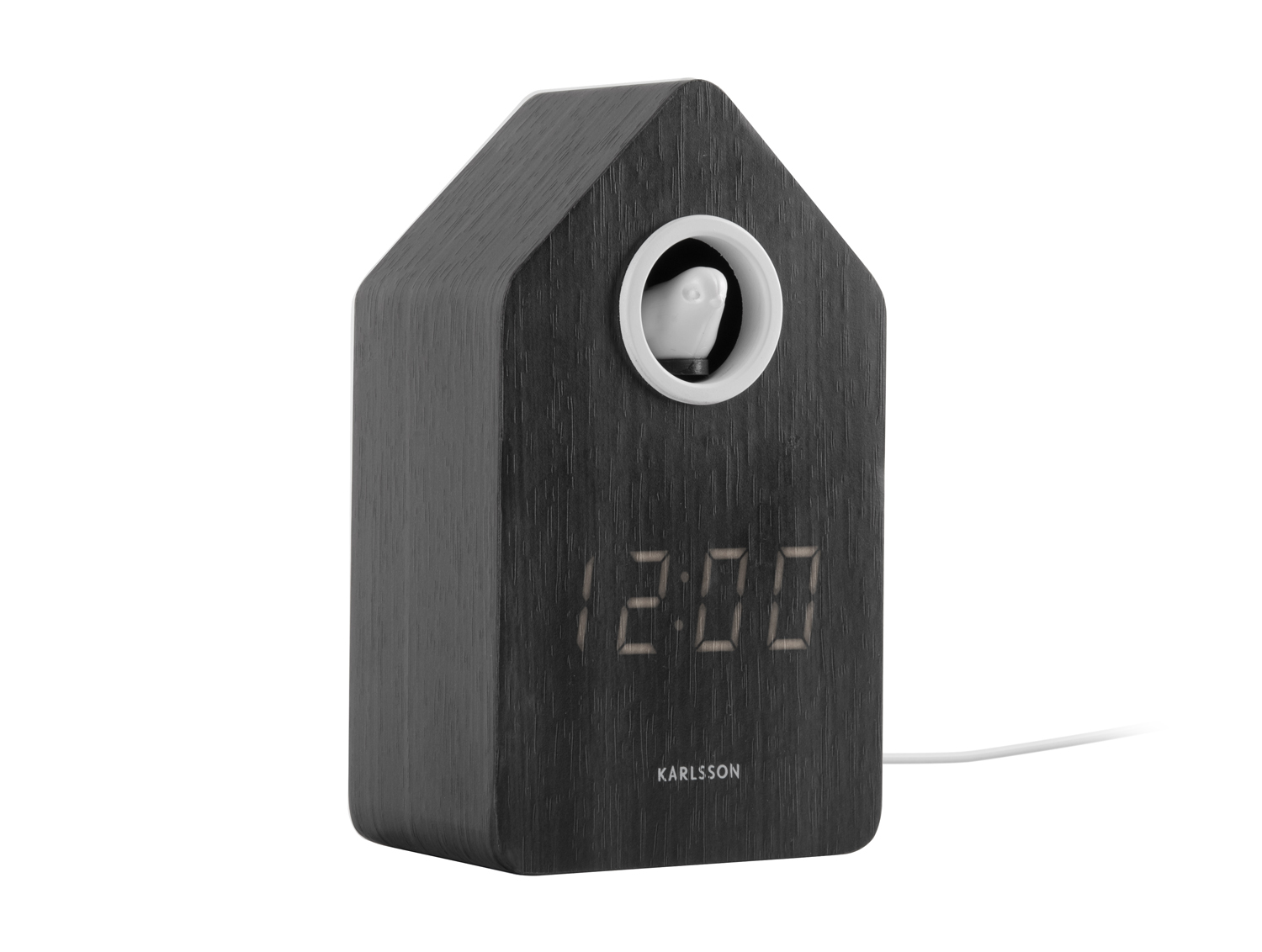 Wekker Cuckoo LED - Zwart hout