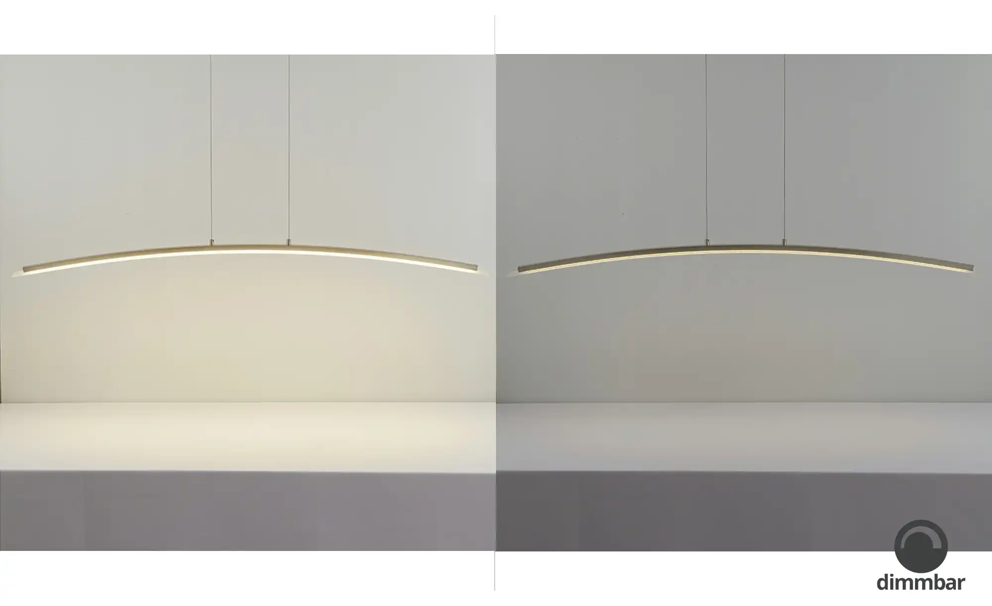 Fischer-Honsel LED-Pendelleuchte, Nickel-matt/Glas gebogen