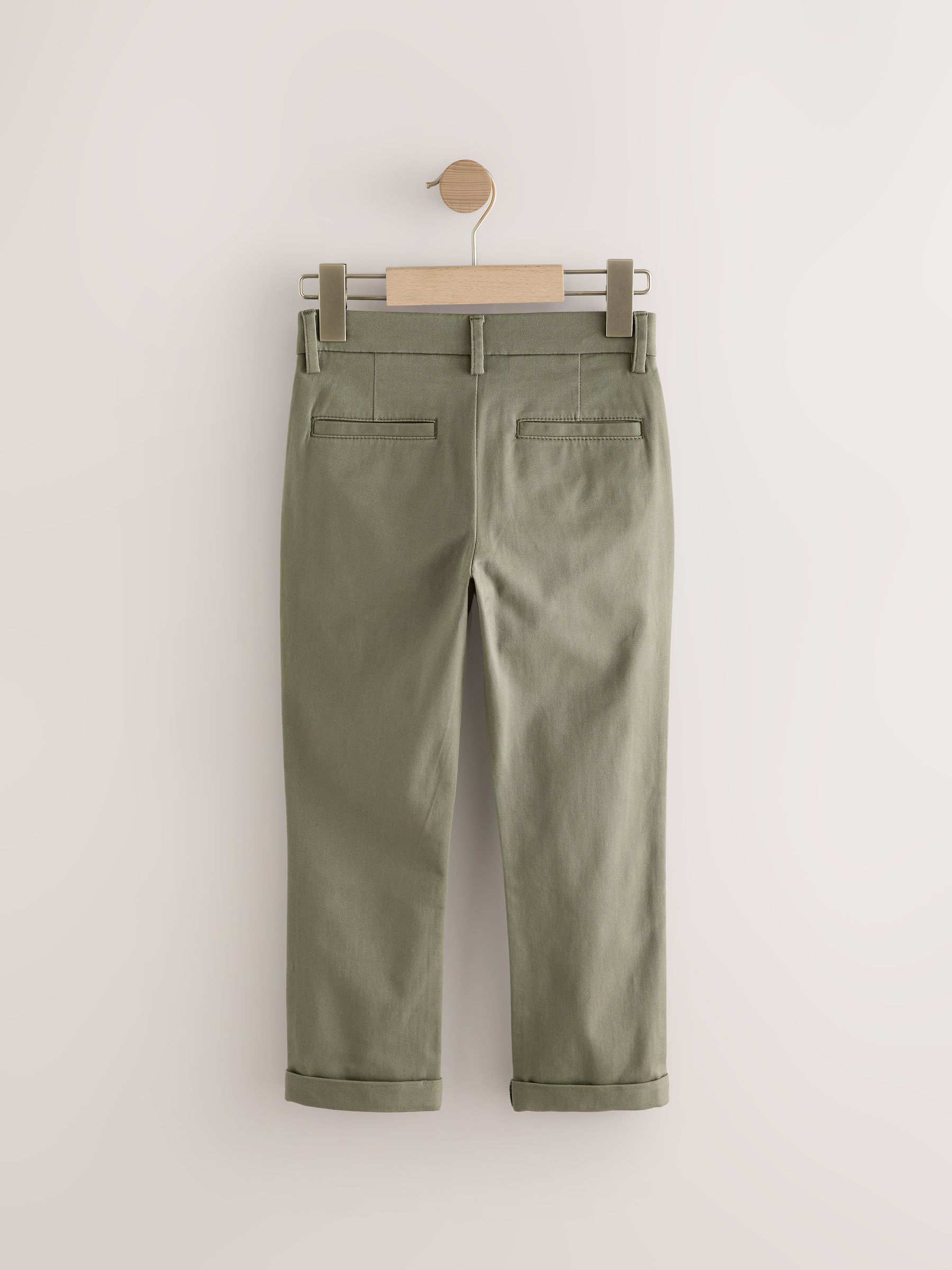 Olijfgroen - Stretchy chino's (3-17jr)