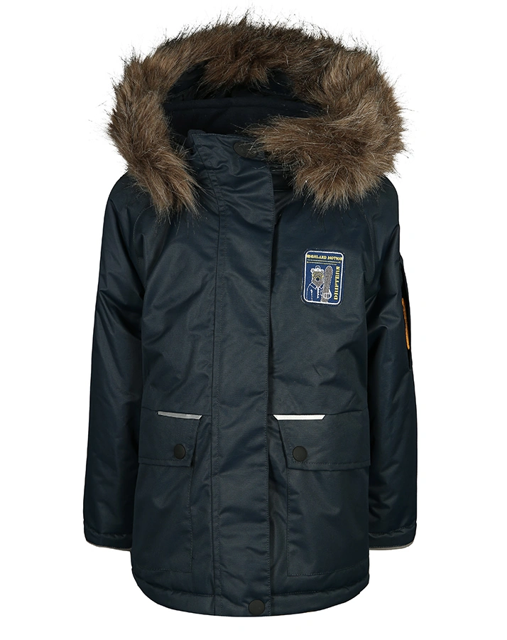 Winter-Parka NMMMALIK mit Kunstfellbesatz in dunkelblau
