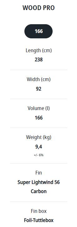 JP Australia Super Lightwind Wood Pro - 2024 166 L