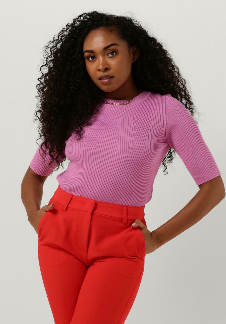 SELECTED FEMME roze selected femme trui slfmala 2/4 knit o-neck b