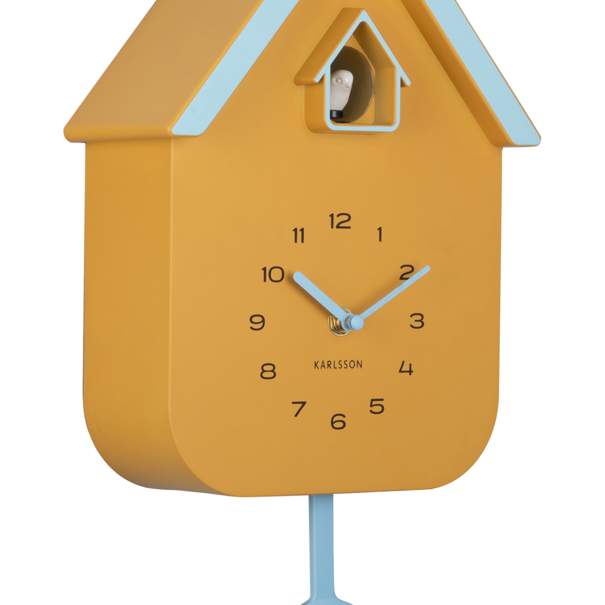 Wandklok Dupla Color Koekoek Mango Geel