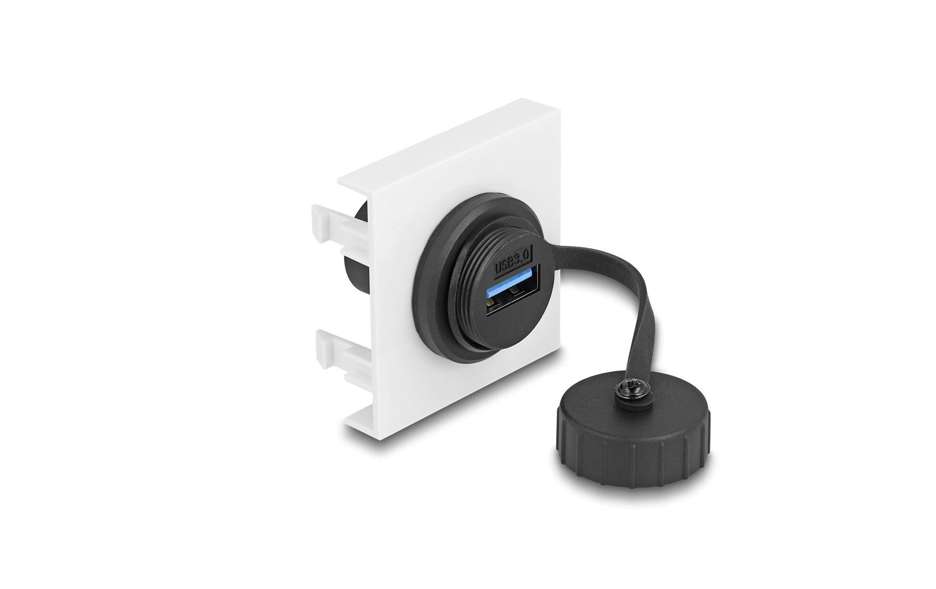 Easy 45 Modul USB Typ-A Buchse, 45 x 45 mmDelock Easy 45 Modul SuperSpeed USB 5 Gbps (USB 3.2 Gen 1) USB Typ-A Buchse, 45 x 45 mm