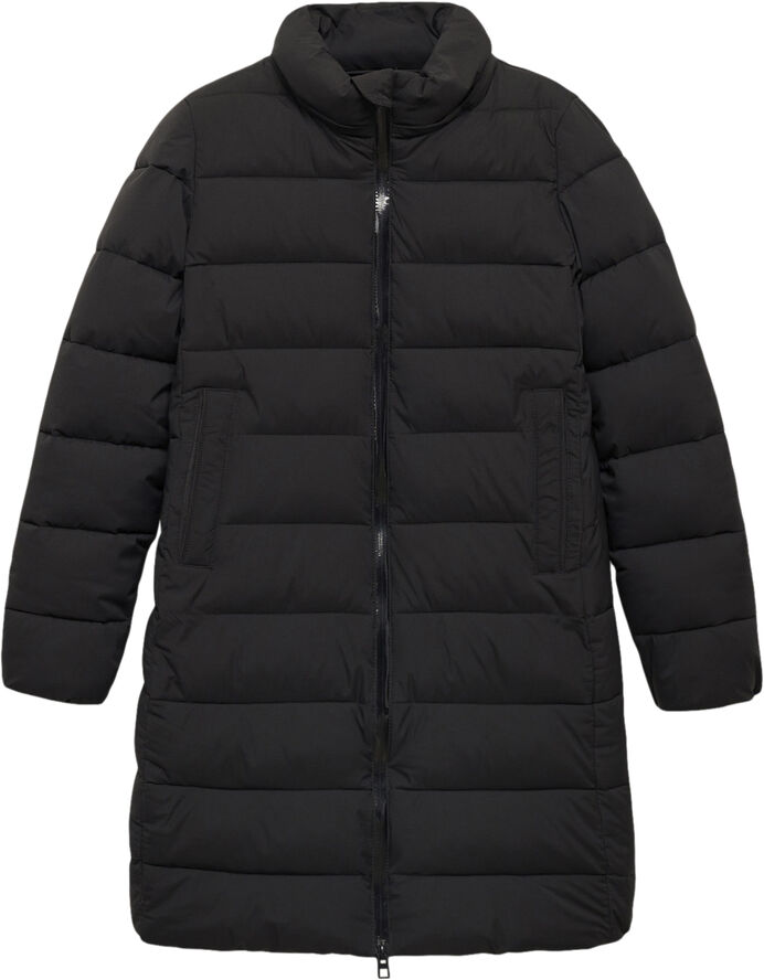 MANGO Water-repellent quilted coat Black