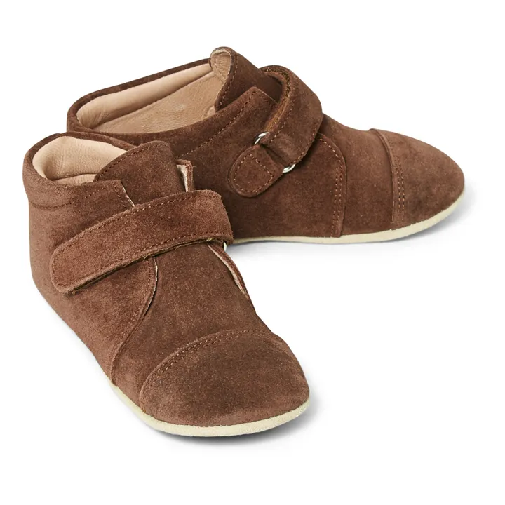 Petit Nord Chaussons Scratch | Chocolat