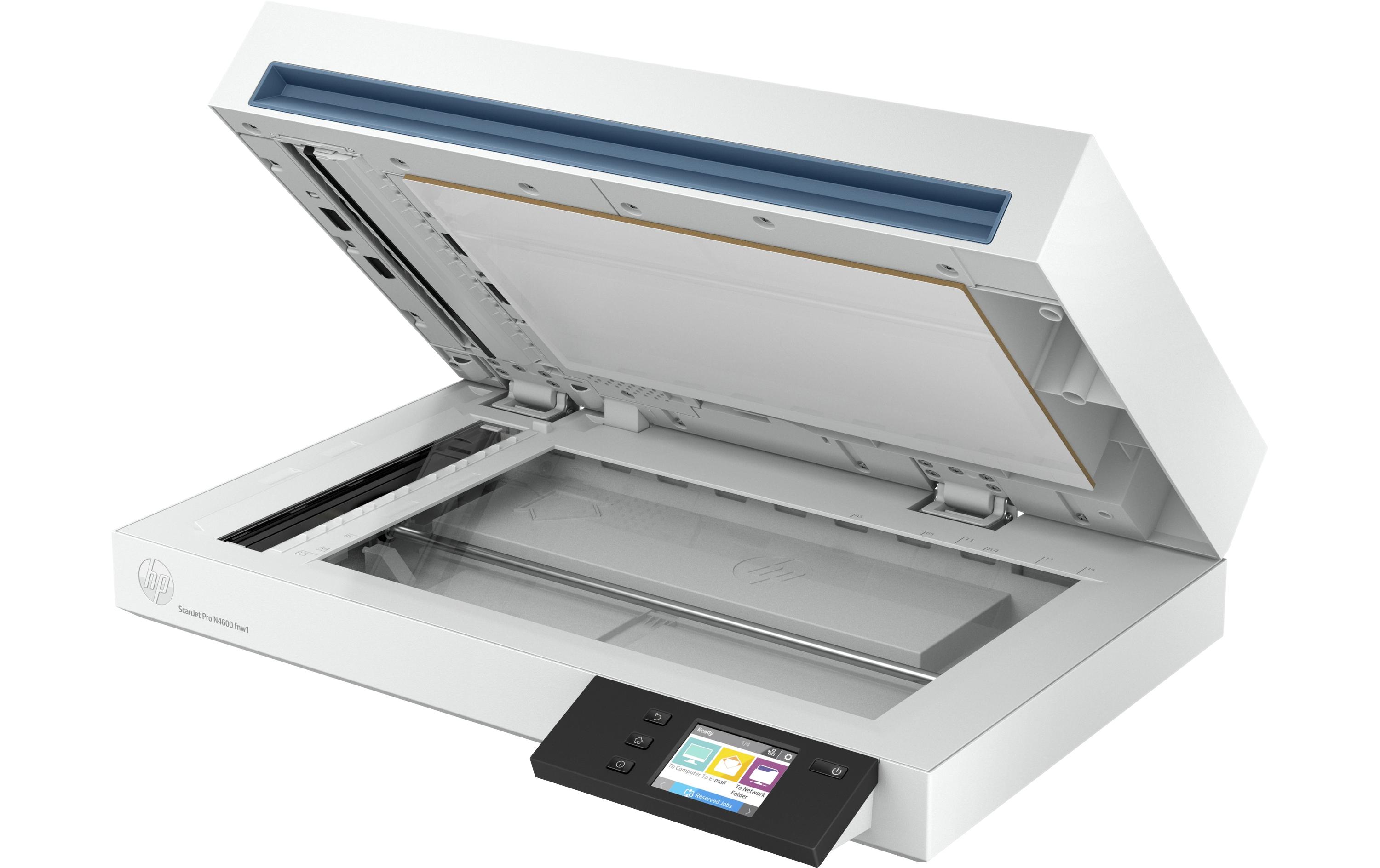 Dokumentenscanner ScanJet Pro N4600 fnw1<br>Netzwerkfähiger Hochgeschwindigkeits-Flachbettscanner mit HP EveryPage Technologie