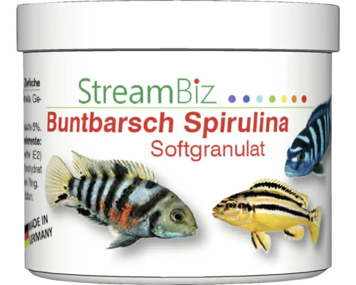 Aquariumvisvoer StreamBiz Cichlid Spirulina zachte korrels 80 g