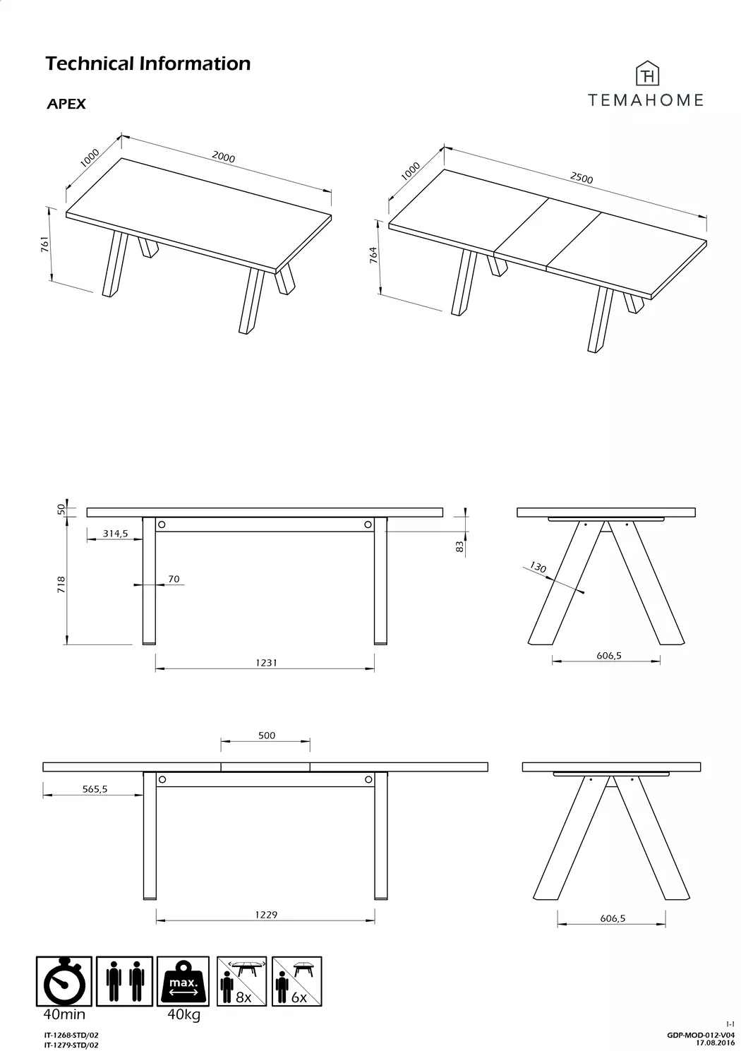 Esstisch Pombal 200 x 100 cm